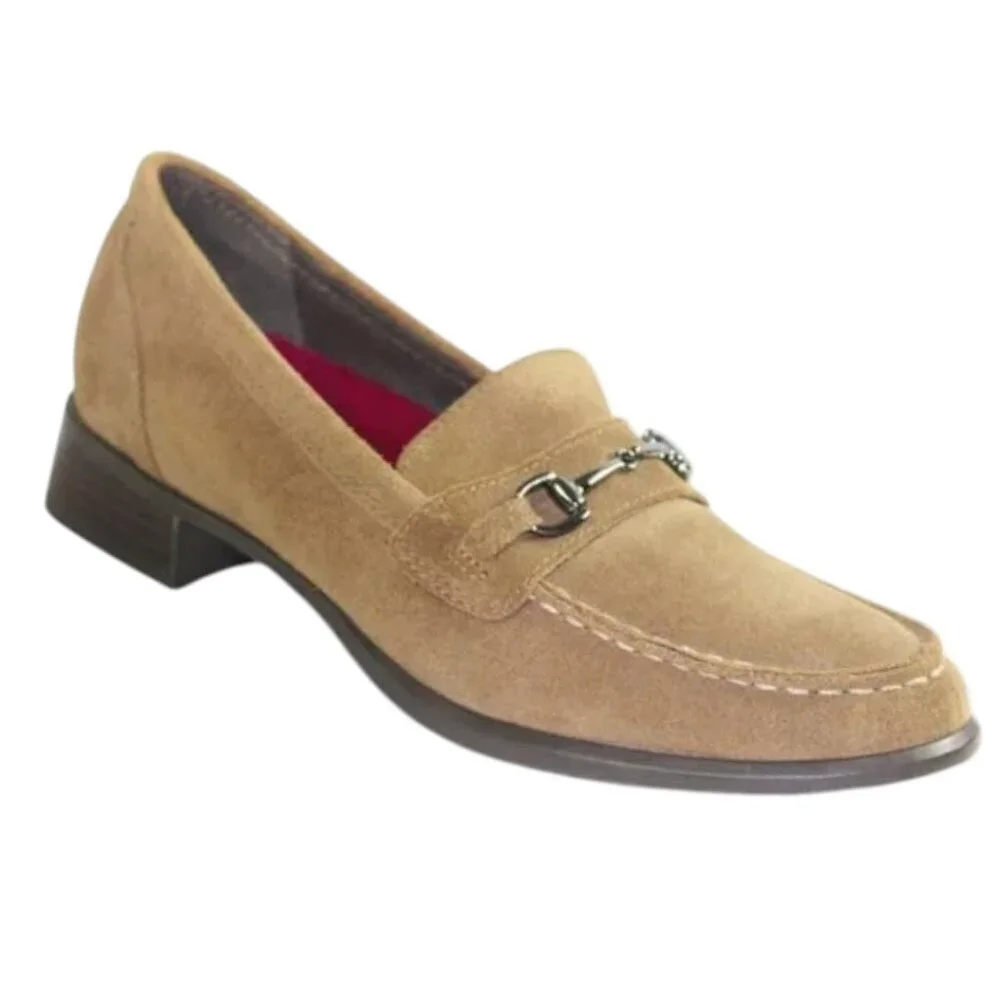 Munro Gryffin Toasted Sesame Leather Suede Horse Bit Slip-on Loafer, Size 8 (N)